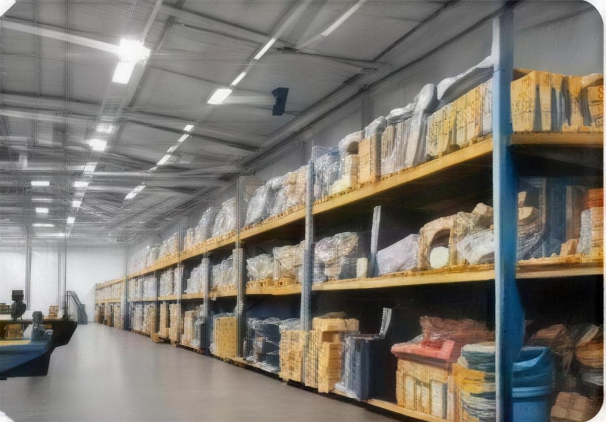 Warehouse racking and loading area